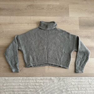 Anthropologie Grey Knit Turtleneck Sweater